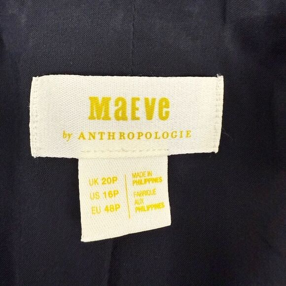 Anthropologie Maeve Double Breasted Blazer Women 16P Navy Oversized Office - Picture 9 of 16